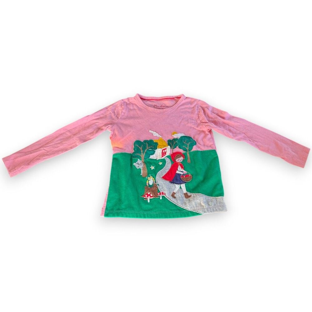 Mini Boden Little Red Riding Hood Girls Top 6-7 Lift the Flap HTF